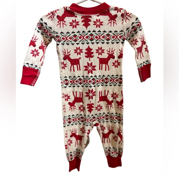 COPY - - NWOT Hanna Andersson Baby Organic Cotton Holiday Zip Sleeper Dear Deer - Picture 4 of 8